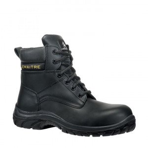 NOIR - Chaussure de sécurité S3 professionnelle de travail noire en cuir EN ISO 20345 S3 mixte artisan chantier