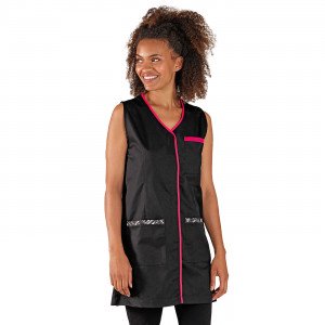 NOIR/WAX - Blouse professionnelle de travail sans manches femme - PROMO menage aide a domicile entretien auxiliaire de vie