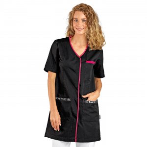 NOIR/WAX - Blouse professionnelle de travail à manches courtes femme entretien auxiliaire de vie menage aide a domicile