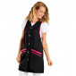 NOIR/FUCHSIA - Blouse / Chasuble tablier professionnel femme menage auxiliaire de vie entretien aide a domicile