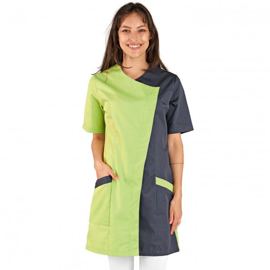 ANIS/ARDOISE - Blouse professionnelle de travail à manches courtes femme auxiliaire de vie infirmier aide a domicile médical