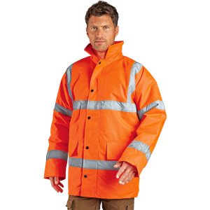 ORANGE - Parka Haute visibilité professionnel de travail homme chantier logistique artisan transport