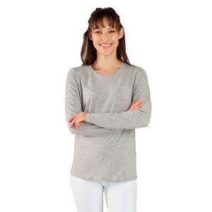 GRIS - Tee-shirt professionnelle de travail à manches longues femme aide a domicile infirmier auxiliaire de vie médical