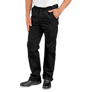NOIR - Pantalon professionnel de travail homme hôtel cuisine serveur restauration