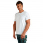 BLANC - Tee-shirt professionnel de travail à manches courtes 100% coton mixte auxiliaire de vie infirmier aide a domicile médica