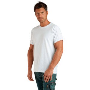 BLANC - Tee-shirt professionnel de travail à manches courtes 100% coton mixte auxiliaire de vie infirmier aide a domicile médica