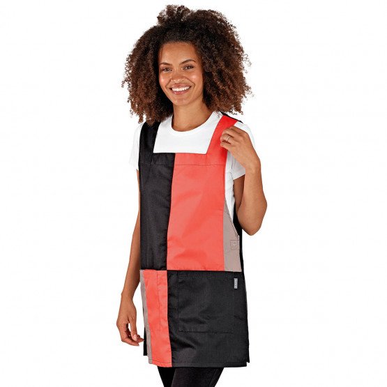 PAPAYE/NOIR - Chasuble tablier blouse professionnel femme entretien auxiliaire de vie menage aide a domicile