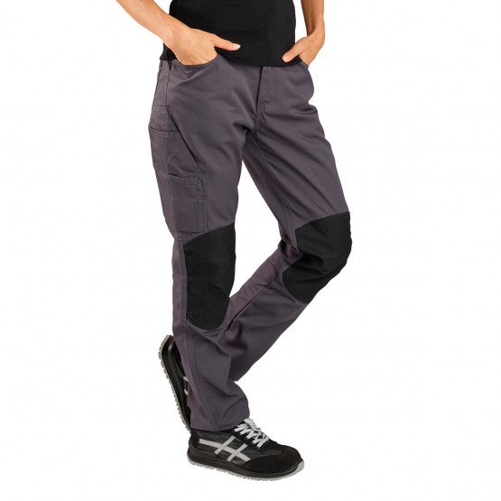 GRIS/NOIR - Pantalon de travail professionnel femme menage chantier entretien artisan