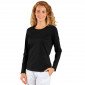 NOIR - Tee-shirt professionnel de travail à manches longues femme aide a domicile médical auxiliaire de vie infirmier