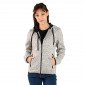GRIS - Veste à capuche zippée chinée professionnelle de travail à manches longues femme aide a domicile médical auxiliaire de vi