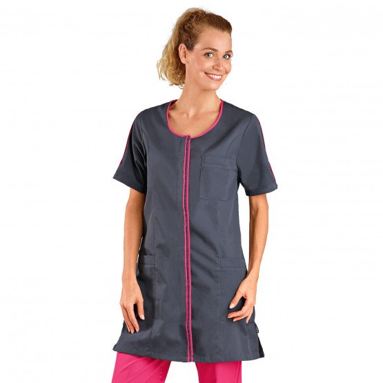 ARDOISE/FUCHSIA - Blouse professionnelle de travail femme - PROMO entretien aide a domicile menage auxiliaire de vie