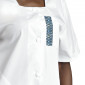BLANC/AFRIKA - Blouse professionnelle de travail blanche à manches courtes femme - PROMO aide a domicile médical auxiliaire de v