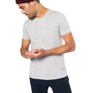 GRIS CHINE - Tee-shirt professionnel de travail à manches courtes 97% coton / 3% élasthanne, pour coloris GRIS 87% coton / 9% vi