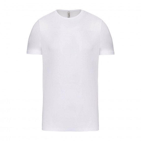BLANC - Tee-shirt professionnelle de travail à manches courtes 97% coton / 3% élasthanne, pour coloris GRIS 87% coton / 9% visco