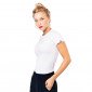 BLANC - Tee-shirt professionnelle de travail à manches courtes BIO 100% coton femme serveur médical restauration infirmier