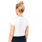 BLANC - Tee-shirt professionnel de travail à manches courtes BIO 100% coton femme hôtel infirmier cuisine médical