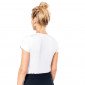 BLANC - Tee-shirt professionnelle de travail à manches courtes BIO 100% coton femme serveur médical restauration infirmier