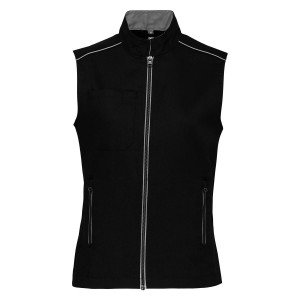 NOIR/GRIS - Gilet de travail professionnel sans manches femme - PROMO chantier menage artisan entretien