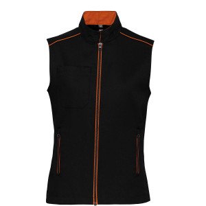 NOIR/GRIS - Gilet de travail professionnel sans manches femme - PROMO chantier entretien artisan menage