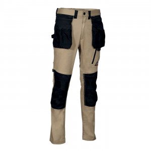 BEIGE/NOIR - Pantalon de travail professionnel homme manutention artisan transport chantier