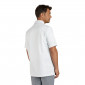 BLANC - Veste de cuisine manches courtes professionnelle de travail à manches courtes 100% coton mixte restaurant hôtel serveur