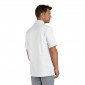 BLANC - Veste de cuisine manches courtes professionnelle de travail à manches courtes 100% coton mixte serveur restaurant cuisin