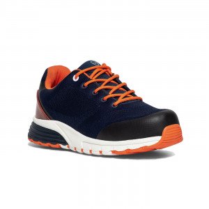 MARINE/ORANGE - Chaussure de sécurité S1PS professionnelle de travail EN ISO 20345 S1PS mixte transport chantier manutention art