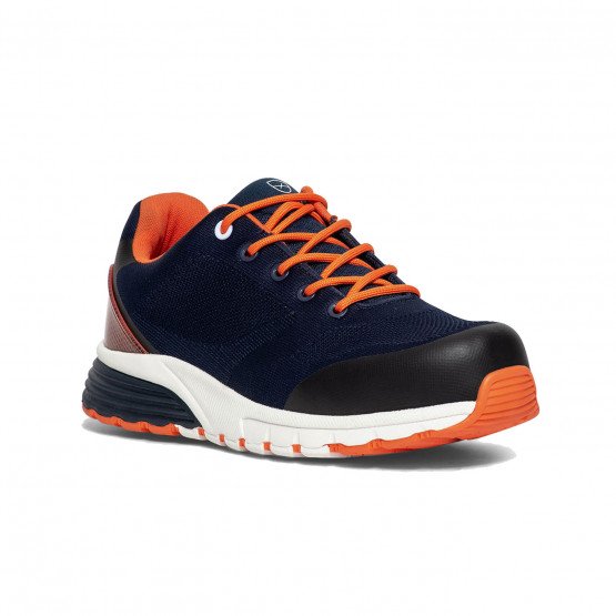 MARINE/ORANGE - Chaussure de sécurité S1PS professionnelle de travail EN ISO 20345 S1PS mixte logistique artisan manutention c