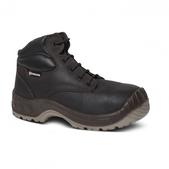 MARRON - Chaussure de sécurité S3 professionnelle de travail noire en cuir ISO EN 20345 S3 mixte artisan menage chantier entreti