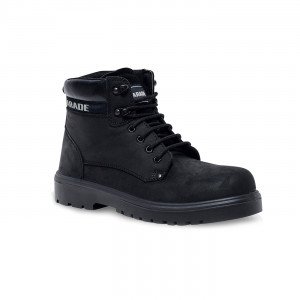 NOIR - Chaussure de sécurité S3 professionnelle de travail noire en cuir EN ISO 20345 S3 mixte logistique artisan manutention ch