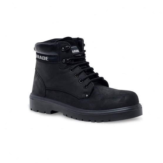 NOIR - Chaussure de sécurité S3 professionnelle de travail noire en cuir EN ISO 20345 S3 mixte transport artisan manutention cha