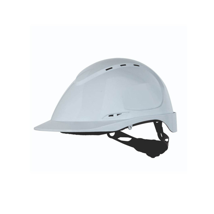 Casque chantier ventilé avec visière blanc bleu norme 397 homme femme