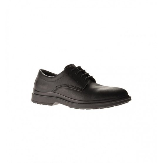 NOIR - Chaussure de service professionnelle de travail noire en cuir EN ISO 20345 S3 mixte cuisine hôtel restauration serveur