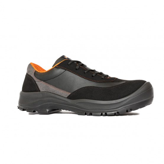 NOIR/ORANGE - Chaussure de sécurité S3S professionnelle de travail noire EN ISO 20345 S3S mixte artisan chantier