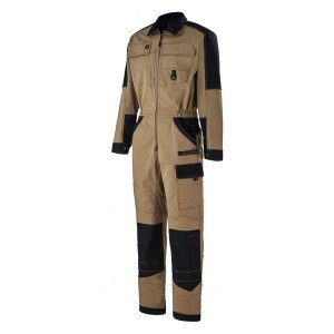 BEIGE/NOIR - Combinaison professionnelle de travail homme manutention artisan logistique chantier