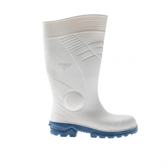 BLANC - Botte blanche de sécurité S4 professionnelle de travail blanche en PVC EN ISO 20345 S4 mixte restauration restaurant hôt