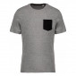 GRIS/NOIR - Tee-shirt professionnel de travail à manches courtes homme infirmier aide a domicile médical auxiliaire de vie