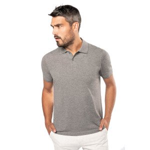 GRIS - Polo professionnel de travail BIO 100% coton homme aide a domicile infirmier auxiliaire de vie médical