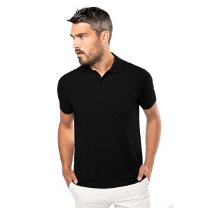 GRIS - Polo professionnel de travail BIO 100% coton homme auxiliaire de vie infirmier aide a domicile médical