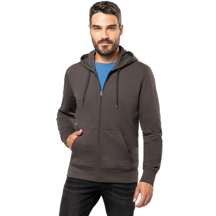 Sweat-shirt Homme zippé- Coton Bio & Polyester Recyclé