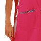 FUCHSIA/FLEURS - Chasuble tablier blouse professionnel femme menage aide a domicile entretien auxiliaire de vie