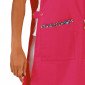 FUCHSIA/FLEURS - Chasuble tablier blouse professionnel femme menage auxiliaire de vie entretien aide a domicile