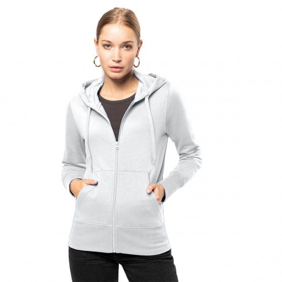 BLANC - Sweat professionnel de travail BIO femme chantier entretien artisan menage