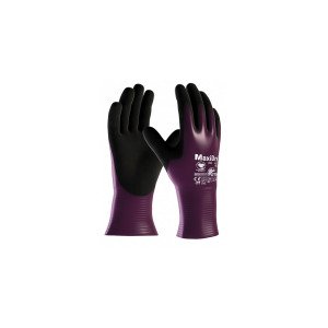 VIOLET - Gants résistance aux liquides professionnel de travail double enduction en Nitrile EN 420 Conforme aux exigences généra