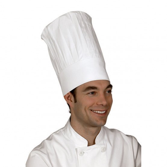 BLANC - Toque grand chef professionnelle de travail 100% coton mixte restaurant cuisine hôtel serveur