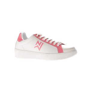 BLANC/FUCHSIA - Chaussure professionnelle de travail blanche en cuir ISO EN 20347 femme aide a domicile infirmier auxiliaire de 