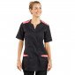NOIR/PAPAYE - Tunique professionnelle de travail à manches courtes femme - PROMO auxiliaire de vie médical aide a domicile infir