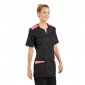 NOIR/PAPAYE - Tunique professionnelle de travail à manches courtes femme - PROMO auxiliaire de vie médical aide a domicile infir