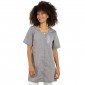 CHAMBRAY/SOURIS - Blouse professionnelle de travail blanche à manches courtes femme - PROMO aide a domicile médical auxiliaire d