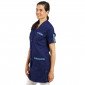 MARINE/AFRIKA - Blouse professionnelle de travail blanche à manches transformables femme foyer menage école entretien
